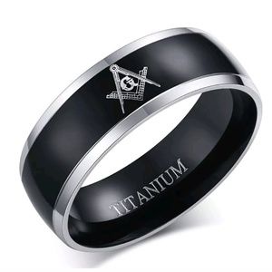 Freemasonry Ring Black Titanium size 8